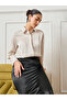 Women Off-White Embellished Satin Shirt - 2