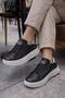 Women's Comfortable Lightweight Orthopedic Sole Lace-Up Platform Heel Casual Shoes Sneakers