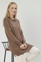 Patterned Hijab Dress N3304 Mink - 2