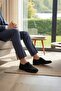Genuine Leather Black Full Laser Cut Breathable Elastic Comfort Shoes - 2