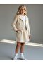 Girl's Textured Stylish Design Jacket with Floral Appliques - 4