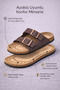 Unisex Brown Flat Double-Strap Buckle Slippers – Anatomical Sole Orthopedic Home and Outdoor Slippers Eva Sole - 4
