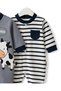 Baby Girl and Boy 0-3 / 3-6 / 6-9 Months Cow and Lamb Printed 3-Piece Jumpsuit Set with Bottom Zipper - 8