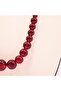 Red Crystal Bead Necklace – 38.5 g - 5