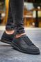 Rlx-2401 Laiva Men's Casual Lace-Up Leather Sports Sneaker Shoes Cst - Black - 3
