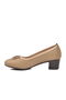Beige Women's Low Heel Shoes Pc-54940 Z - 4