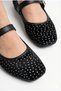 Glittery Fabric Mary Jane Ballerina Shoes with Stylish Buckle and Orthopedic Sole for Everyday Wear