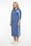 Women's Indigo Seasonal Zippered Dress-Jacket Set with Accessories and Hidden Zipper - 2