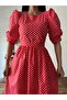 Red Polka Dot Watermelon Sleeve Dress - 3
