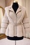 Luxury Faux Fur & Leather Belted Jacket for Women – Made in Italy – Elegant Winter Coat with Zip - 3