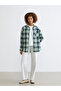 Esvab • Modern & Distinctive Checkered Embroidered Loose Fit Women's Lumberjack Shirt - 2