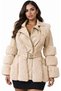 Luxury Faux Fur & Leather Belted Jacket for Women – Made in Italy – Elegant Winter Coat with Zip
