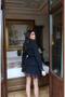 Double Fabric Belted Lace Detail Mini Shirt Dress - 5