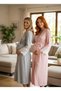 New Season Powder Summer Stylish Lace Detailed Special Design Belted Maternity Pajamas - 2