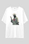 Rusty Halo Oversize T-Shirt |   Unisex 100% Cotton Black & White Printed Design Tee