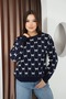 Round Crew Neck Bow Tie Bowknot Argyle Jacquard Long Sleeve Standard Fit Knitwear Sweater - 2