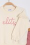 Girl's Seasonal Suit Elite Embroidered A-Line Cut Oversize Ribbed Tights 100% Cotton - 3