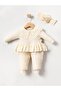 100% Cotton Baby Girl Long Sleeve Transitional Jumpsuit with Headband - 2