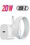 2Pack 20W USB C Fast Charging and 2M USB C to C Cable Cord, Type C Wall Plug Power Adapter for iPad