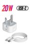 IPhone 20W USB-C Power Adapter With Cable for iPhone 14 POR 13 13 PRO 13 PRO MAX 12 / iPhone 12 Pro