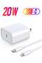 iPhone Fast Charger, 20W USB C PD Wall Charger Block Plug with[MFi Certified]6ft Type C to Lightnin