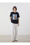 Crew Neck Printed Women's T-Shirt - 4