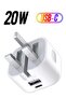 20W USB C Charger Block, 2-Ports [USB-C + USB] Charging Station, QC PD3.0 GaN Fast Charging Block,