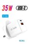 GC351 35W GaN Fast Charging Wall Charger with Dual USB-C and USB-A Ports for Efficient Charging of