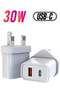 30W GaN Dual Port Wall Charger – Fast Charging for iPhone, iPad Pro, MacBook Air, Samsung Laptops,