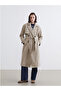 Brown Double-Breasted Collar Women's Trench Coat - 4