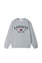 Women's London Est Printed Crew Neck Oversize Sweatshirt - 5