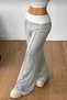 Daizy Gray Low-Waist Loose Fit Cool Sweatpants with Belt and Front Stitching Detail - 2