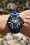 Chronograph Blue Men's Wristwatch |   Stainless Steel Case, Blue Silicone Cord, Sapphire Glass, 10