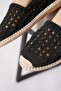 Fertemes Square Knitted Women's Ballerina Flats Black - 4