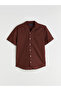 Nevavm Regular Fit Resort Collar Short Sleeve Linen Blend Men's Shirt with Difference - 5