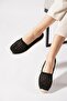 Fertemes Square Knitted Women's Ballerina Flats Black - 3