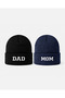 Dad Mom Embroidered Beanie Set of 2 / Dad Mom Beanie Set Embroidered Hat Set