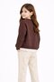 Brown Lace Detailed Badili Jean Pants Girls' Top and Bottom Set 23594 - 5