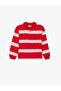 Cotton Long Sleeve Polo Neck Striped T-Shirt - 4