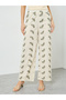 Women White Leaf Embroidered Kimono and Trousers Co-Ords - 5