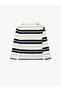 Cotton Long Sleeve Polo Neck Striped T-Shirt - 4