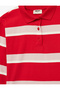 Cotton Long Sleeve Polo Neck Striped T-Shirt - 6