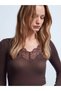 Lace V-Neck Modal Cashmere Ultra Lightweight Knit Blouse SS26BZ0004 - 2