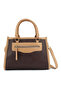 Women Brown Block Tote Bag - 2