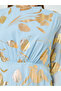 Women Blue Foil Print A-Line Maxi Dress - 5