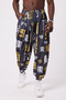 Unisex Street Style Printed Wrinkled Sports Baggy Trousers - 2