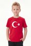 Single Ataturk, Signature and Flag Print Themed Short Sleeve Unisex Kids T-Shirt - 3