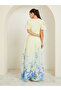 Yellow Floral Printed Wrap Maxi Dress - 5