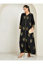 Black Maxi Jalabiya with Foil Print
