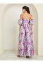 Floral Pleated Off-Shoulder Maxi Dress - 5